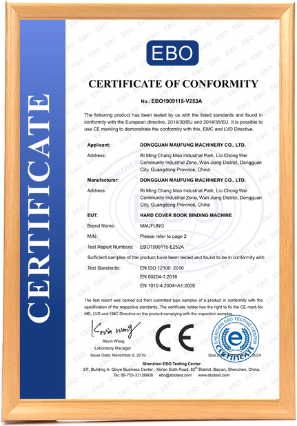 China DONGGUAN MAUFUNG MACHINERY CO.,LTD Certificaciones