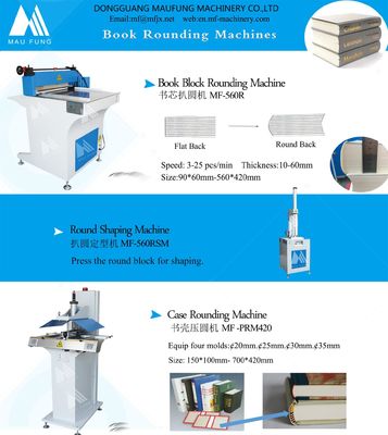 China MAUFUNG Semi Automático Eléctrico Bloqueo de libros / máquina de redondeo de la columna vertebral del libro MF-560R