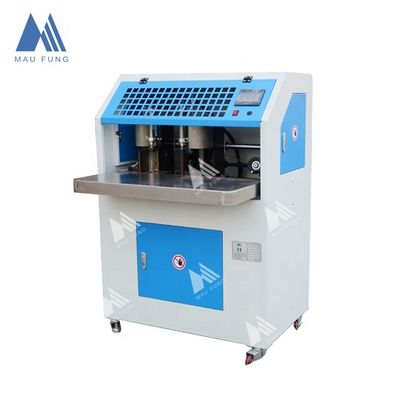 Pneumatic Double Head Round Corner Cutting Machine with 100mm Cutting Thickness 23 times/min Working Speed and 490*450mm Max Paper Size